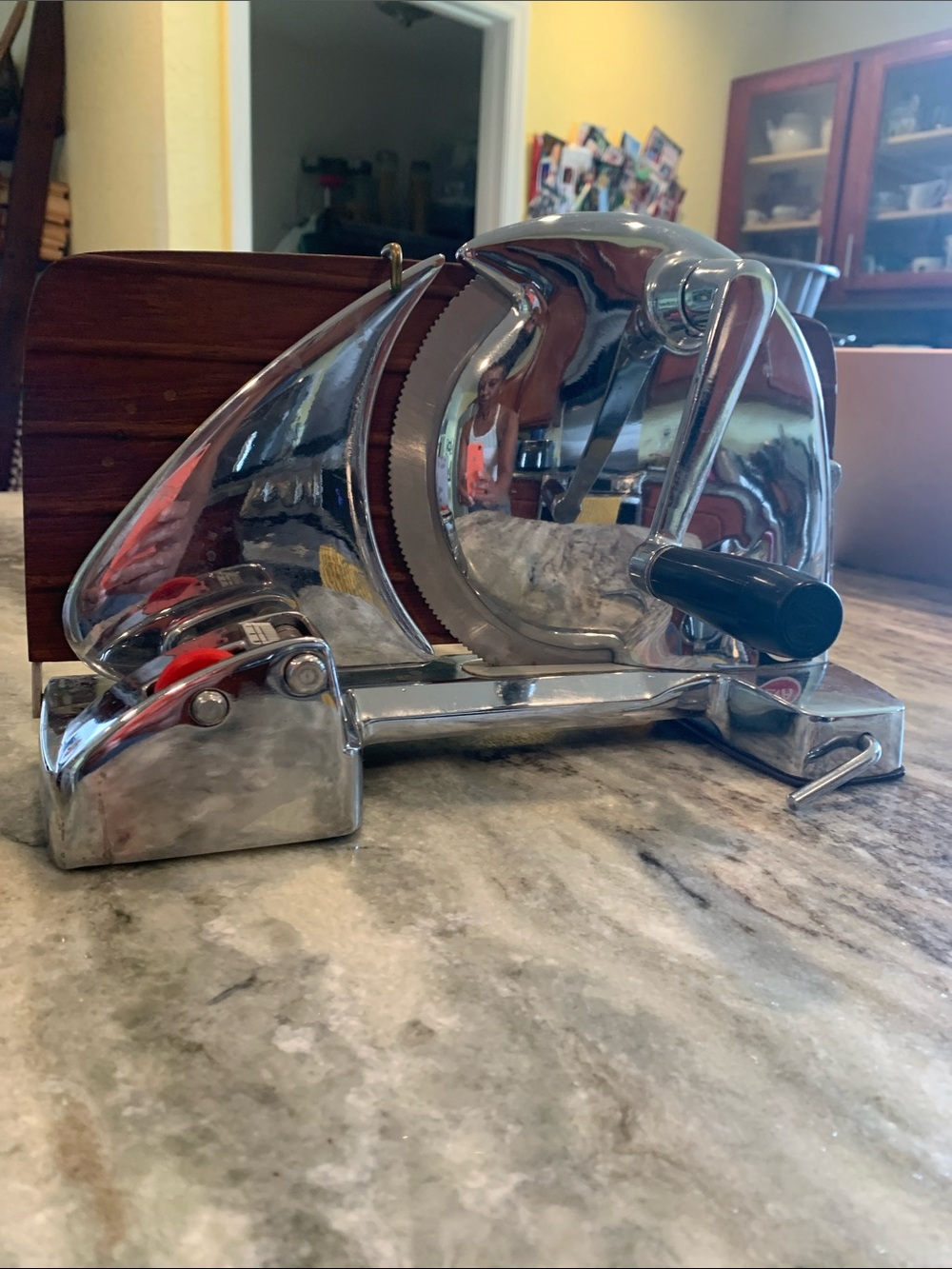 Vintage EVA Chrome Manual Meat/Bread Slicer